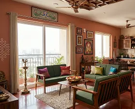 A finished living room in an RS Developers home